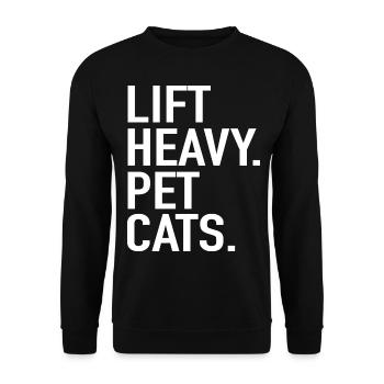 Chats lourds Animaux de compagnie - Cadeau d'haltérophile - Sweat-shirt Unisexe - noir - Devant - Alina (178cm) & Michal (187cm)