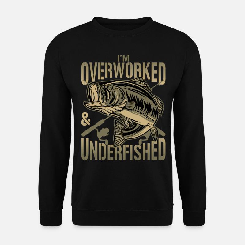 Angler Barsch Fischen Angeln Barsch Geschenk - Unisex Pullover - Schwarz