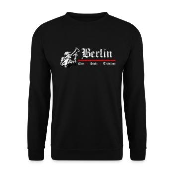 Berlin Ehre Stolz Tradition - Fussball - Unisex Pullover - Schwarz - Vorne - Alina (178cm) & Michal (187cm)
