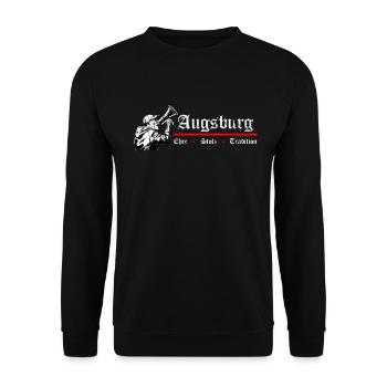 Augsburg Honour Pride Tradition - Football Design - Unisex Sweatshirt - black - Front - Alina (178cm) & Michal (187cm)
