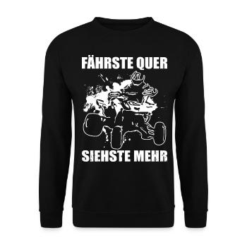 Quadfahrer Geschenkidee Quadfahren Quad ATV - Unisex Pullover - Schwarz - Vorne - Alina (178cm) & Michal (187cm)
