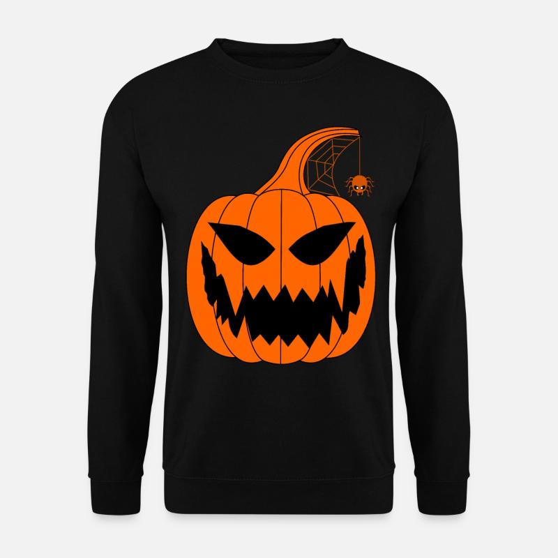 Halloween pumpkin with spider - Unisex Sweatshirt - black