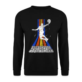 Basketteur Basketteur Dunking Vintage Retro - Sweat-shirt Unisexe - noir - Devant - Alina (178cm) & Michal (187cm)