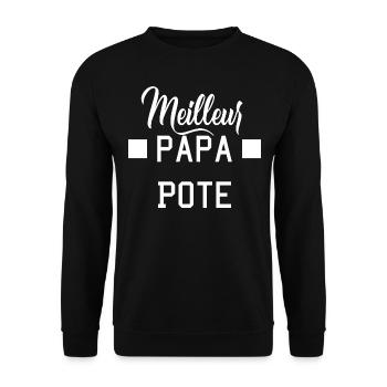 Papa Meilleur Pote - Cadeau Papa - Pere Fils - Sweat-shirt Unisexe - noir - Devant - Alina (178cm) & Michal (187cm)
