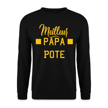 Papa Meilleur Pote - Cadeau Papa - Pere Fils - Sweat-shirt Unisexe - noir - Devant - Alina (178cm) & Michal (187cm)