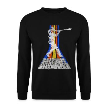 Baseball Baseballspieler USA Sport Vintage Retro - Unisex Pullover - Schwarz - Vorne - Alina (178cm) & Michal (187cm)