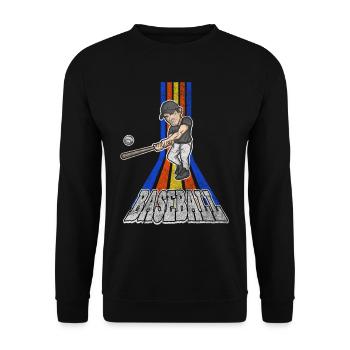 Baseball Baseballspieler USA Sport Vintage Retro - Unisex Pullover - Schwarz - Vorne - Alina (178cm) & Michal (187cm)