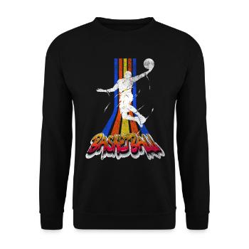 Basketteur Basketteur Dunking Vintage Retro - Sweat-shirt Unisexe - noir - Devant - Alina (178cm) & Michal (187cm)