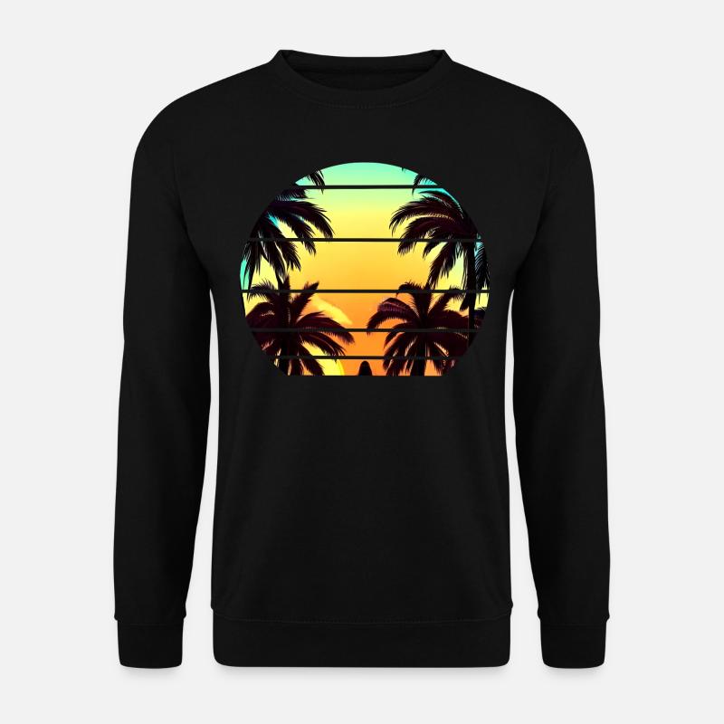 Sunset under palm trees - Unisex Sweatshirt - black