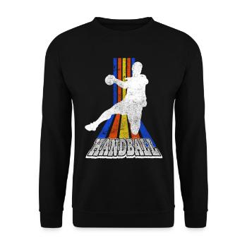 Handball Handball Player Handball Player Vintage Retro - Sweat-shirt Unisexe - noir - Devant - Alina (178cm) & Michal (187cm)