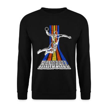 Handball Handball Player Handball Player Vintage Retro - Sweat-shirt Unisexe - noir - Devant - Alina (178cm) & Michal (187cm)