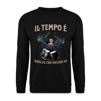 Il Tempo Quello Che Decido Io Strumento Musicale - Unisex Pullover - Schwarz - Vorne - Alina (178cm) & Michal (187cm)
