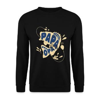 Bester Papa Und Opa Fischer Angler Fischerei Vater - Unisex Pullover - Schwarz - Vorne - Alina (178cm) & Michal (187cm)