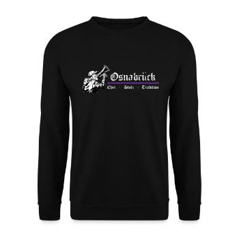 Osnabrück Ehre Stolz Tradition - Unisex Pullover - Schwarz - Vorne - Alina (178cm) & Michal (187cm)