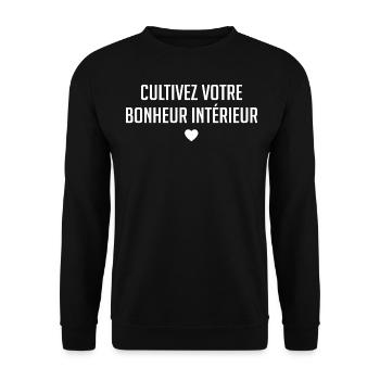 Cultivez Votre Bonheur Intérieur - Sweat-shirt Unisexe - noir - Devant - Alina (178cm) & Michal (187cm)