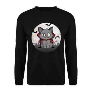 Chat Vampurr Halloween - Sweat-shirt Unisexe - noir - Devant - Alina (178cm) & Michal (187cm)