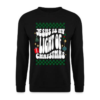 Jésus est ma lumière de Noël chrétien laid Noël - Sweat-shirt Unisexe - noir - Devant - Alina (178cm) & Michal (187cm)