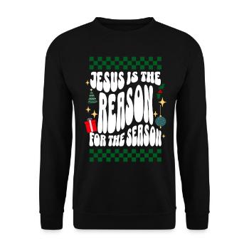 Jesus is the Reason for the Season: Ugly Christmas - Unisex Sweatshirt - black - Front - Alina (178cm) & Michal (187cm)