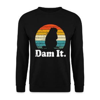 Dam It Biber, Waldläufer, lustiges Tier - Unisex Pullover - Schwarz - Vorne - Alina (178cm) & Michal (187cm)