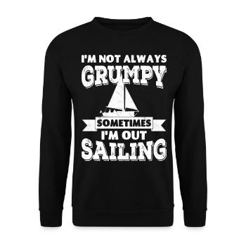 I'm not always grumpy, sometimes I'm out Sailing - Unisex Sweatshirt - black - Front - Alina (178cm) & Michal (187cm)