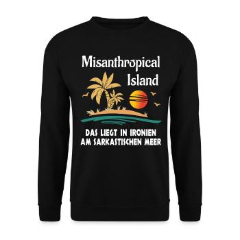 Misanthropical Island Sommer Urlaub Mallorca Fun - Unisex Pullover - Schwarz - Vorne - Alina (178cm) & Michal (187cm)