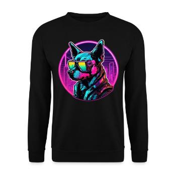 The coolest dog in the club - Unisex Sweatshirt - black - Front - Alina (178cm) & Michal (187cm)