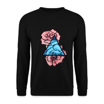 Buntglas-Rosen - Unisex Pullover - Schwarz - Vorne - Alina (178cm) & Michal (187cm)