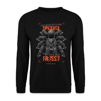 I like spiders that keep their mouths shut Tarantula - Unisex Sweatshirt - black - Front - Alina (178cm) & Michal (187cm)