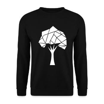 Geometric Polygon Tree - Unisex Sweatshirt - black - Front - Alina (178cm) & Michal (187cm)