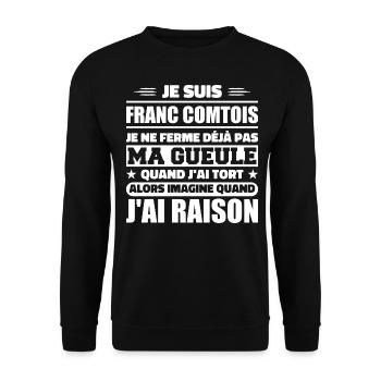 Franc comtois Ich halte meinen Mund nicht zu frank comté - Unisex Pullover - Schwarz - Vorne - Alina (178cm) & Michal (187cm)