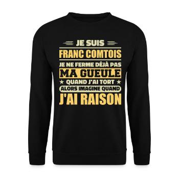 Franc comtois Ich halte meinen Mund nicht zu frank comté - Unisex Pullover - Schwarz - Vorne - Alina (178cm) & Michal (187cm)