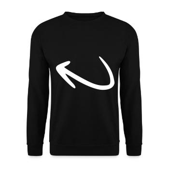 Arrow drawing sketch white - Unisex Sweatshirt - black - Front - Alina (178cm) & Michal (187cm)