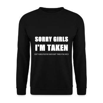 Les filles désolées Je suis prise - Sweat-shirt Unisexe - noir - Devant - Alina (178cm) & Michal (187cm)