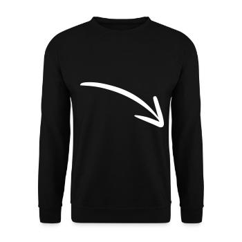 Pfeil Zeichnung Skizze weiß - Unisex Pullover - Schwarz - Vorne - Alina (178cm) & Michal (187cm)