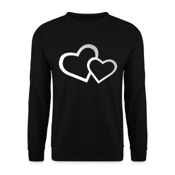 Two Hearts Love Gift Gift Idea - Unisex Sweatshirt - black - Front - Alina (178cm) & Michal (187cm)