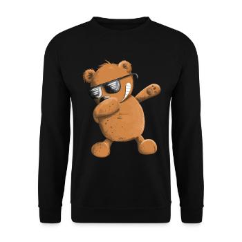 Dabbender Brown Bear Dab Dance Animals I Dabbing Bear - Unisex Sweatshirt - black - Front - Alina (178cm) & Michal (187cm)