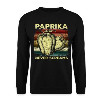Veganer Paprika - Unisex Pullover - Schwarz - Vorne - Alina (178cm) & Michal (187cm)