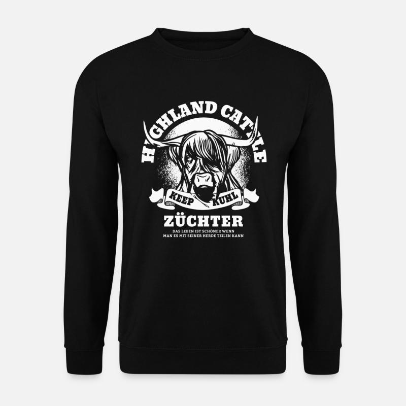 Kuh Kühe Rind Bauer Landwirt Silhouette Geschenk - Unisex Pullover - Schwarz