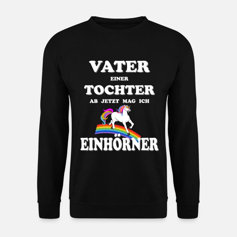 Vater Tochter Einhorn Geschenk Geburt Schwanger - Unisex Pullover - Schwarz