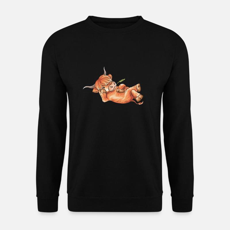 Kuh Schottisches Hochlandrind Highland Chillen - Unisex Pullover - Schwarz