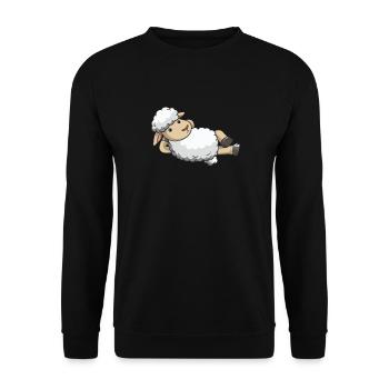 Schaf Schäfer Schafkostüm Schafe Wolle Geschenk - Unisex Pullover - Schwarz - Vorne - Alina (178cm) & Michal (187cm)