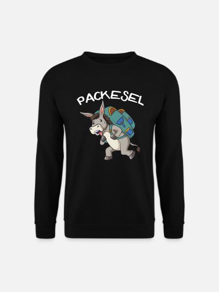 Esel Packesel Maultier Muli Donkey Geschenk - Unisex Pullover - Schwarz