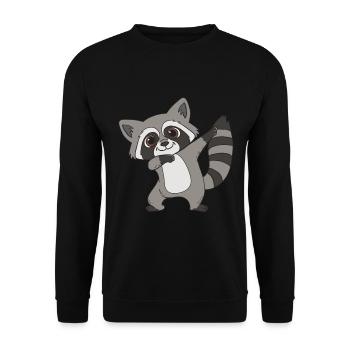 Raccoon Dabbing Raccoon - Sweat-shirt Unisexe - noir - Devant - Alina (178cm) & Michal (187cm)
