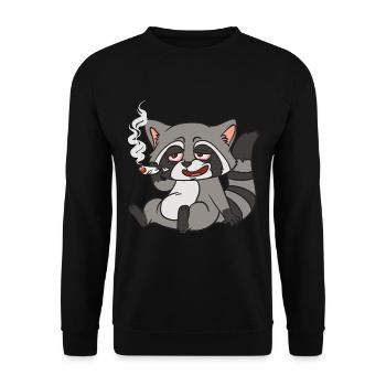Raccoon Raccoon Stoner Raccoon - Unisex Sweatshirt - black - Front - Alina (178cm) & Michal (187cm)