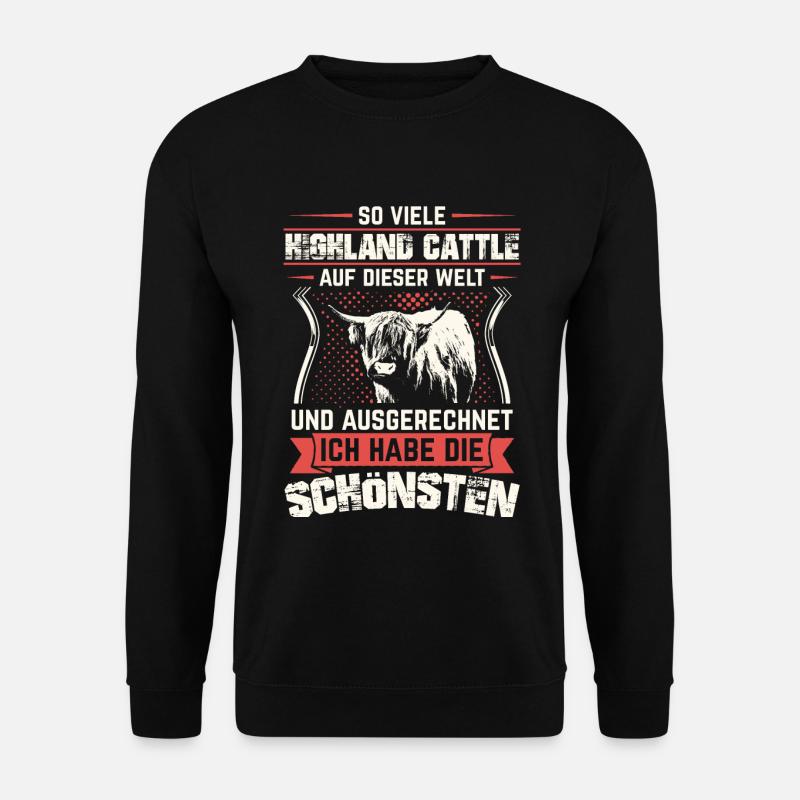 Hochlandrind Hochland Rind Highland Cattle Kuh - Unisex Pullover - Schwarz