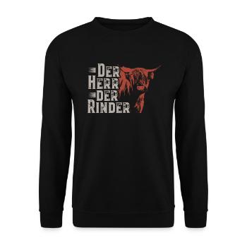 Hochlandrind Hochland Rind Highland Cattle Kuh - Unisex Pullover - Schwarz - Vorne - Alina (178cm) & Michal (187cm)