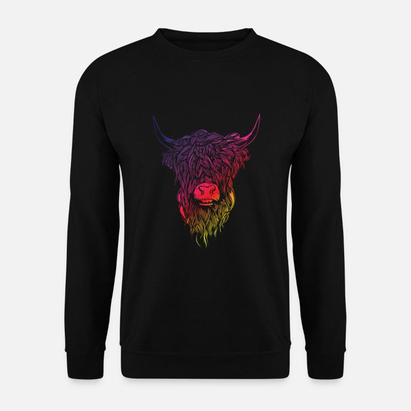 Hochlandrind Hochland Rind Highland Cattle Kuh - Unisex Pullover - Schwarz