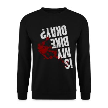 EST MA VÉLO OKAY Bloody Edition | Cycliste - Sweat-shirt Unisexe - noir - Devant - Alina (178cm) & Michal (187cm)