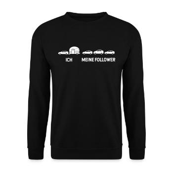 Wohnwagen Camping Ich & Meine Follower - Unisex Pullover - Schwarz - Vorne - Alina (178cm) & Michal (187cm)