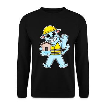 Cadeau de construction de maison de chat constructeur - Sweat-shirt Unisexe - noir - Devant - Alina (178cm) & Michal (187cm)